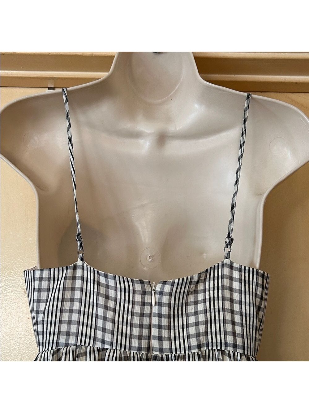 Calvin Klein Black and White Plaid Maxi Dress size 0 - Picture 6 of 11